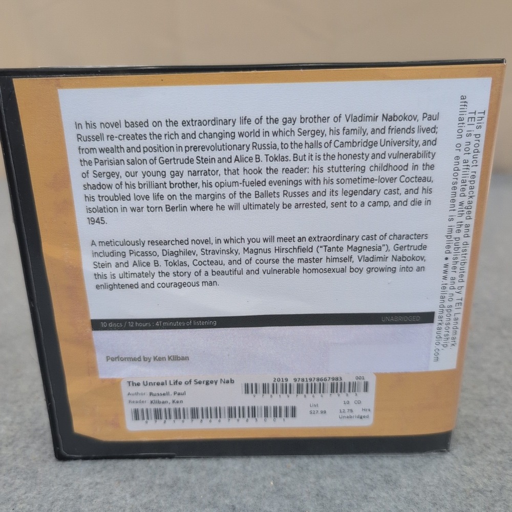 The Unreal Life of Sergey Nabokov Paul Russell Unabridged 10 CD Audiobook VG+ - Picture 2 of 2